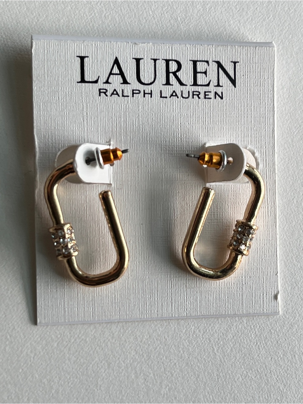 LAUREN Ralph Lauren Gold-tone Hoop Earrings with Crystal Accents